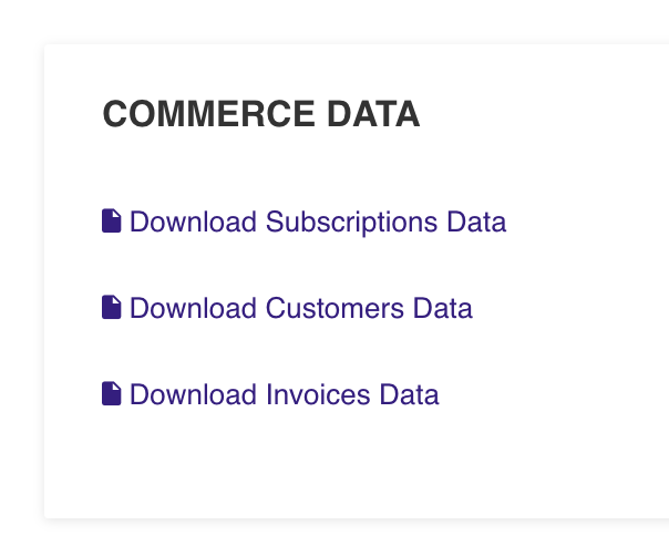 commerce data download links